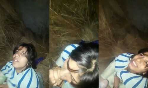 Desi village girl sucking her horny bf's cock