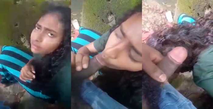 Outdoor Desi Girl BlowJob