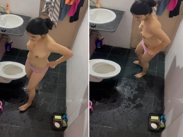 19yo beautiful sister nude in bathroom viral clip