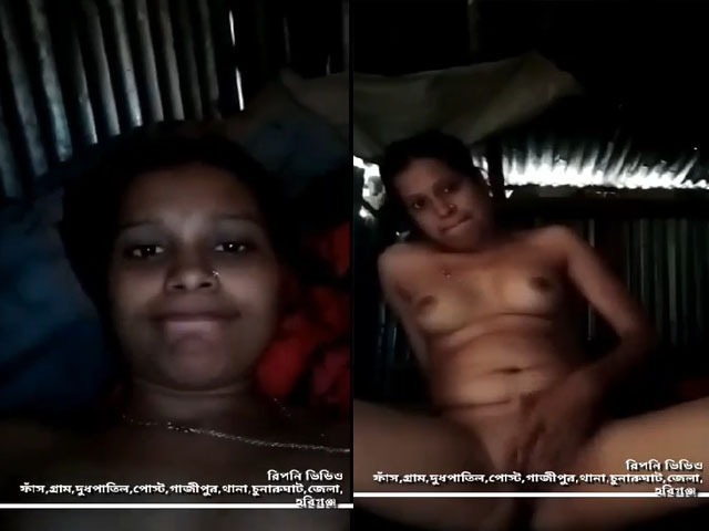 Bangladeshi village girl masturbating her clit for her lover