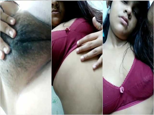 Beautiful girl showing hairy armpit and pussy