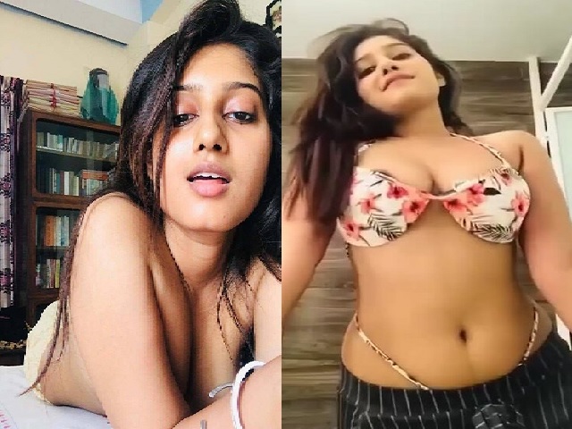 Bengali girlfriend in bra teasing with nipple slip