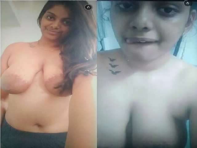Big boobs Indian girl topless selfie viral clip