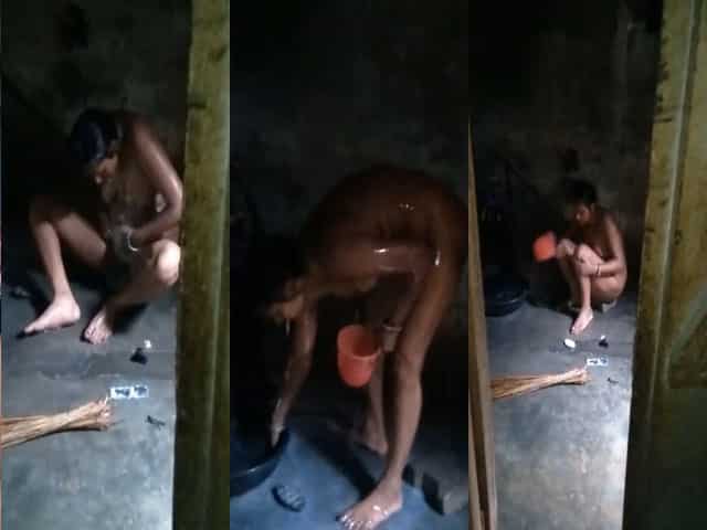 Dehati Bhabhi nude bath MMS clip