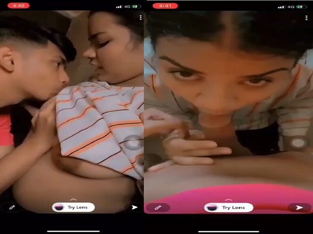 Dehati girl boob feed and dick sucking act