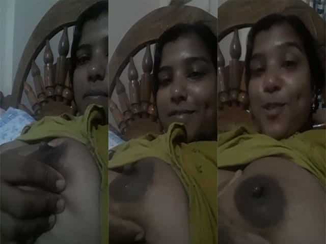 Dehati milking boobs show selfie MMS video