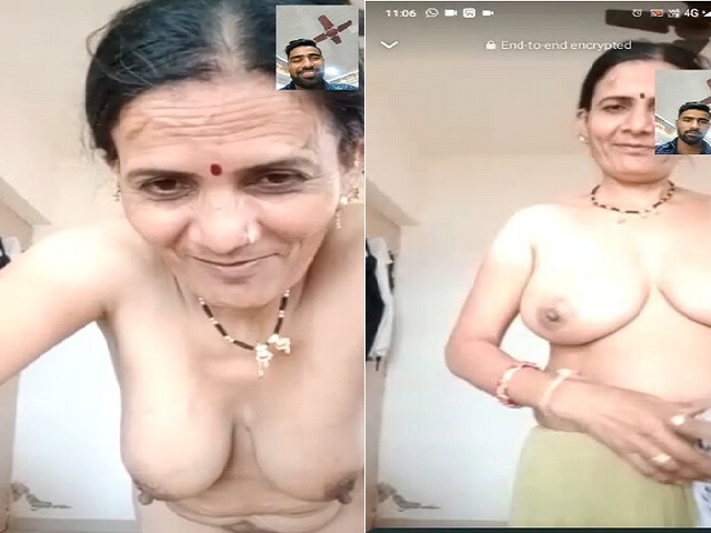Desi mature aunty nude on WhatsApp video call sex