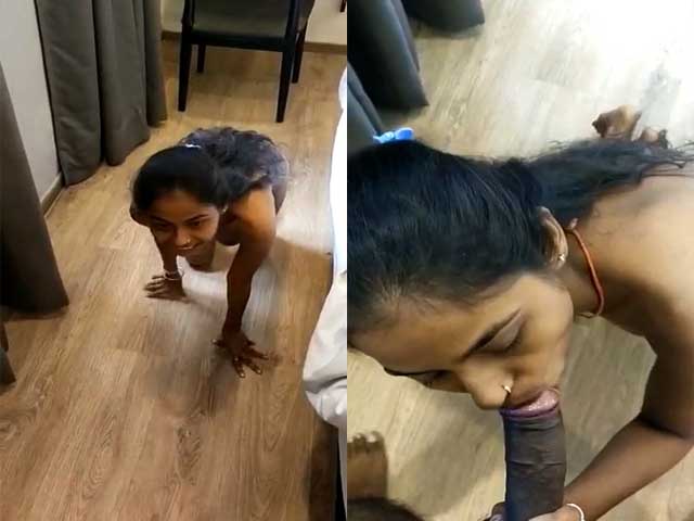 Desi slave girl sucking big dick of master