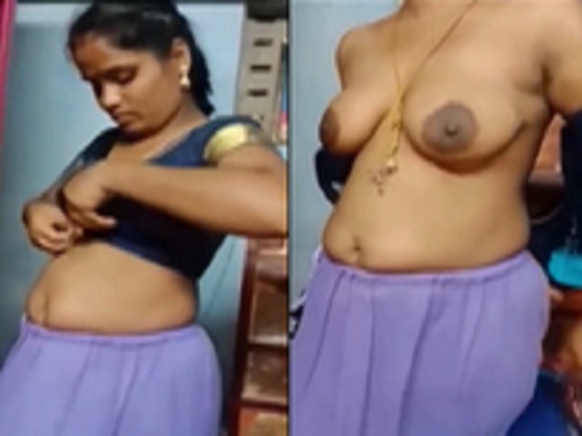 Desi village bhabhi stripping saree and blouse