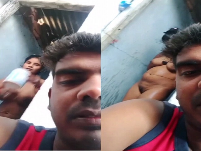 Desi wife bathing caught while hubby doing video
