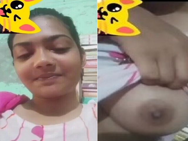 Girlfriend boobs shown on video call to lover