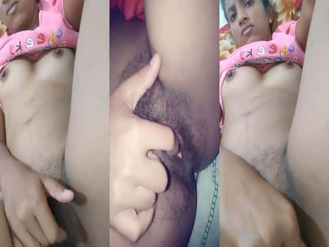 Indian GF pussy fingering live on a video call