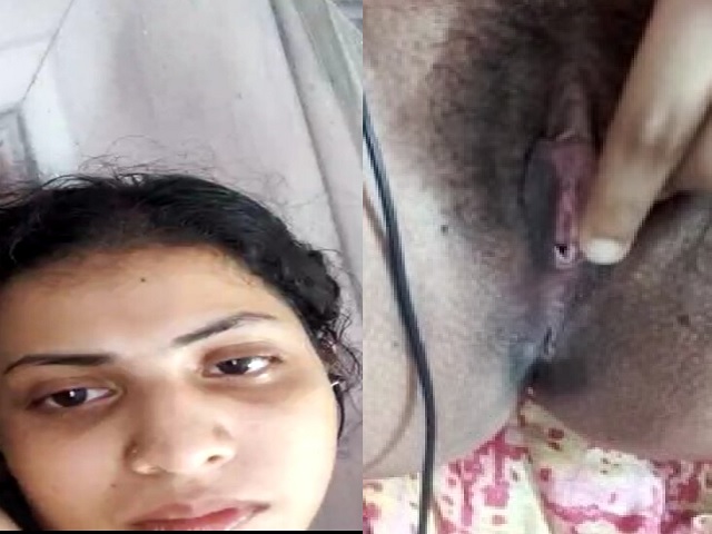 Indian fingering girl showing hairy pussy