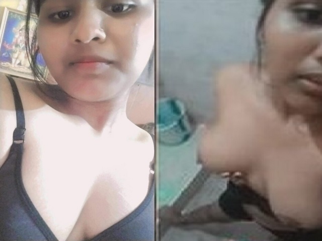 Indian girl removing bra boobs show viral clip