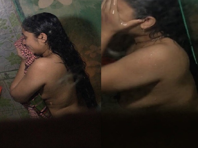 Indian sister nude bath caught on hidden camera