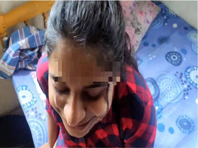 Lankan girl blowjob and cum facial