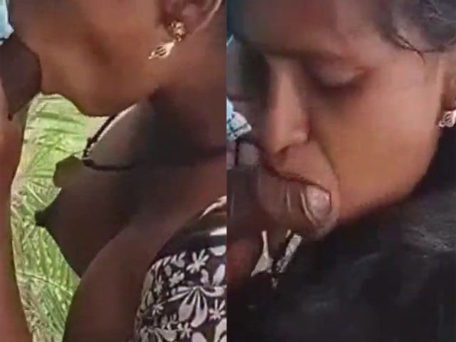 Mallu girl giving blowjob outdoors