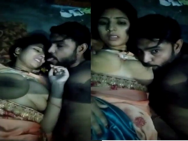 Newly married couple foreplay boob sucking MMS