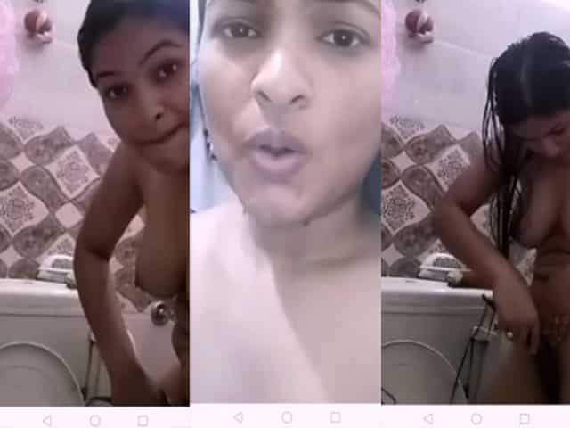 Sexy girl cleaning pussy video captured by her lover