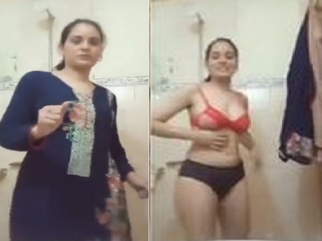 Tall Paki Girl Stripping In Bathroom Video