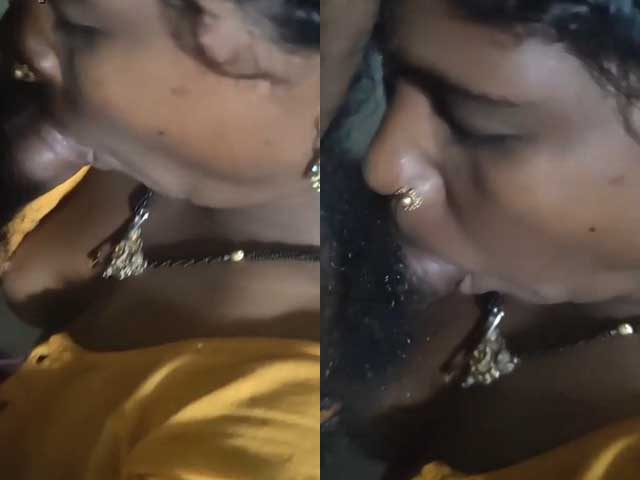 Tribal housewife giving blowjob to hubby