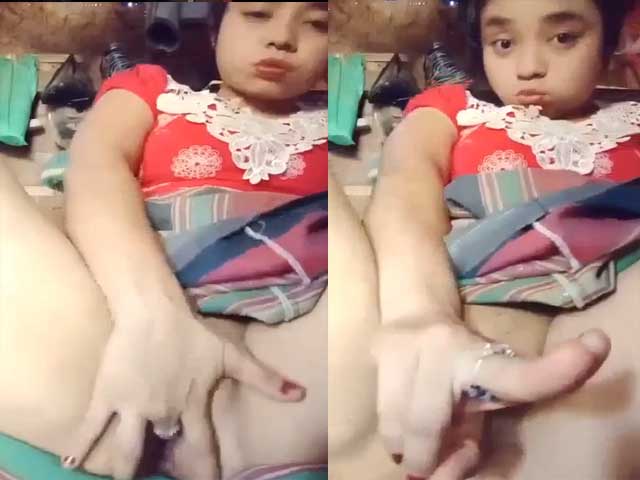 Beautiful Mizoram girl fingering her bald pussy