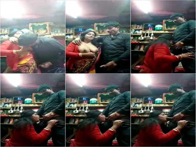 Beautiful cheating wife illicit sex with shop owner