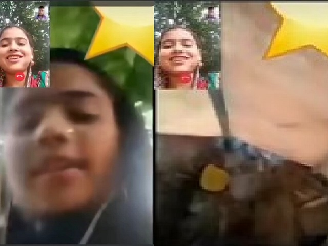 Bhabhi outdoors boob show to lover on video call