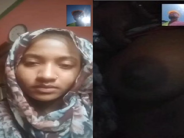Boobs showing village girl on a video call