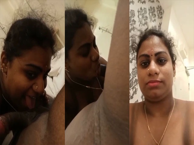 Cheating booby mature Tamil wife blowjob sex MMS
