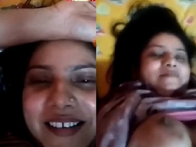 Bubbly Indian girl playing with her big boobs and pussy