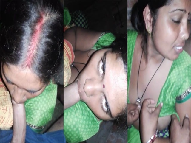 Cheating Dehati Bhabhi giving blowjob to husband’s brother