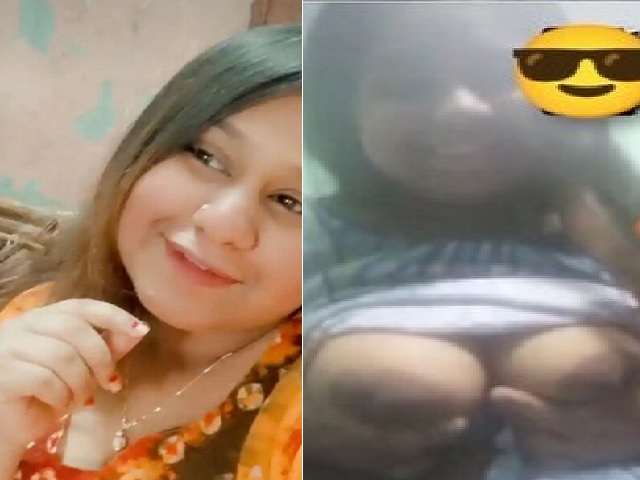 Chubby Indian girlfriend showing big boobs