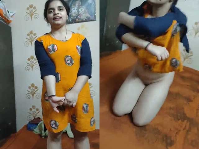 Cute shy Indian girl stripping nude on cam