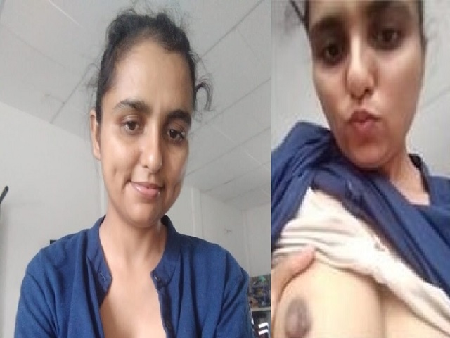 Desi aunty boob press viral video for lover