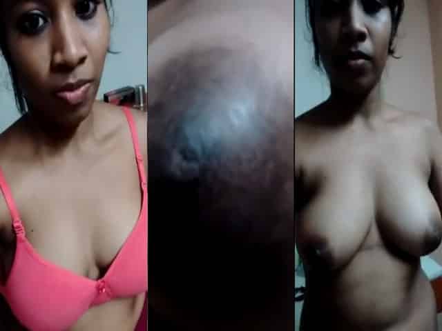Dusky Desi girl selfie video for her boyfriend