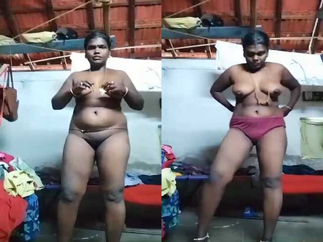 Dusky south Indian wife making her nude video