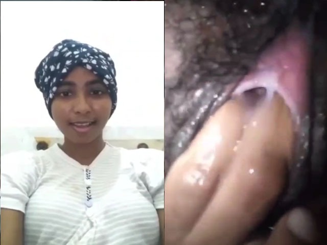 Ethnic Srilankan girl fingering pussy selfie video