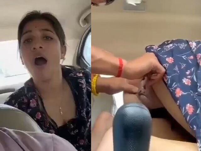 Girlfriend kissing in car and viral outdoor sex