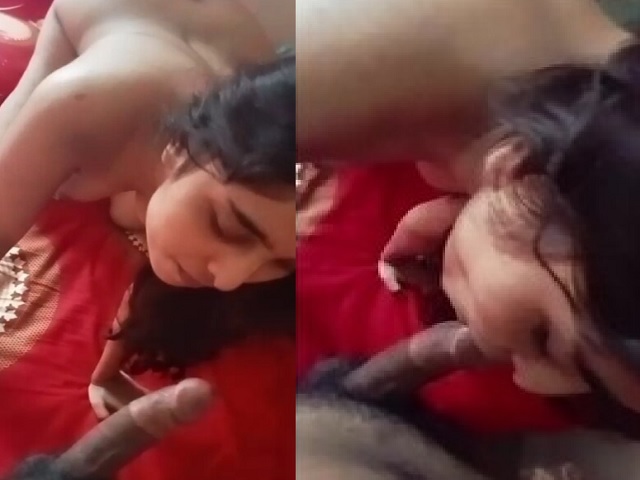 Girlfriend sucking big dick of boyfriend