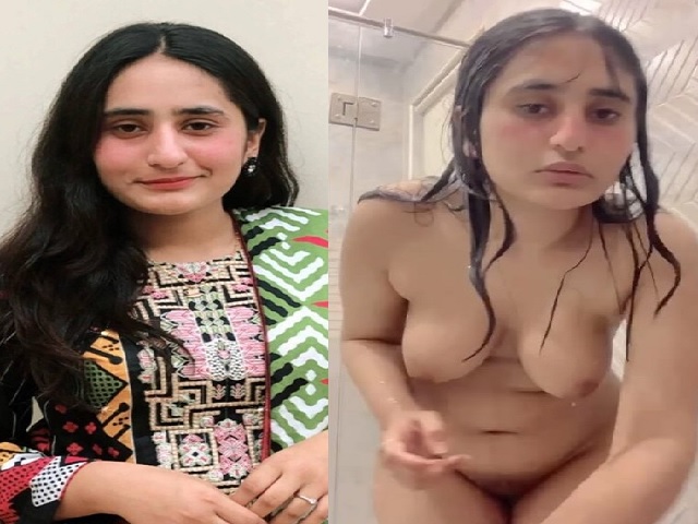 Gorgeous Muslim desi lady bathing naked viral clip