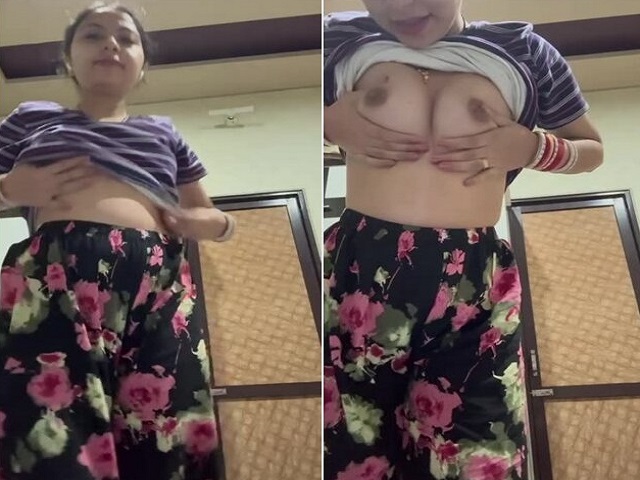 Horny Punjabi girl strips and shows cute boobs and pussy