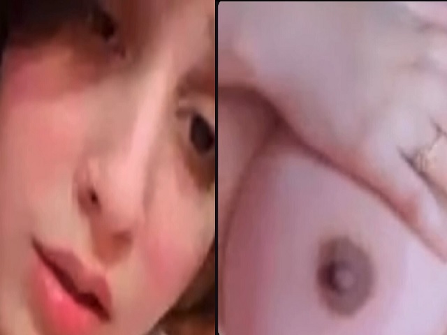 Horny girl squeezing boobs viral 2 videos making