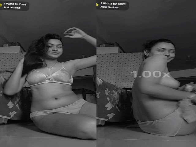 Hot Bengali sex GF striptease viral nipple slip
