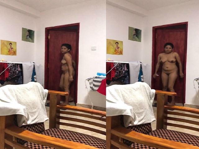 Hot wife in hotel room bathrrom after nude bath