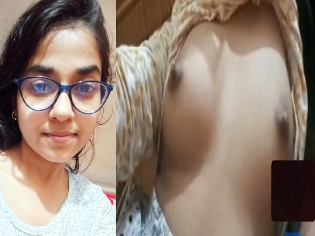 Innocent girlfriend boobs show selfie video making