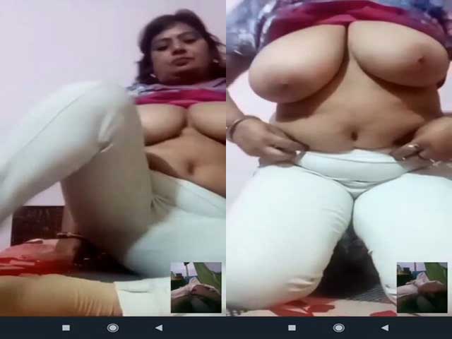 Mature Indian housewife showing her big boobies