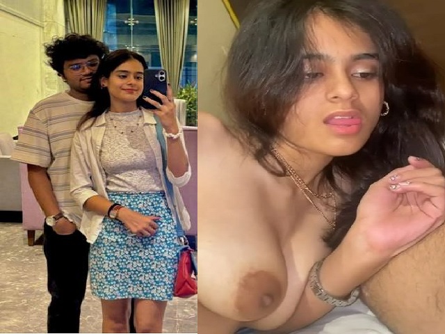 Nice tits Indian girl gives blowjob to boyfriend