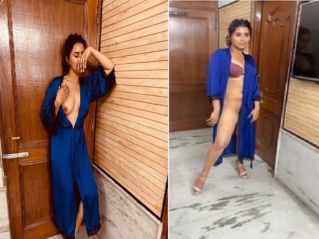 Satin nighty Indian girl nude pussy expose