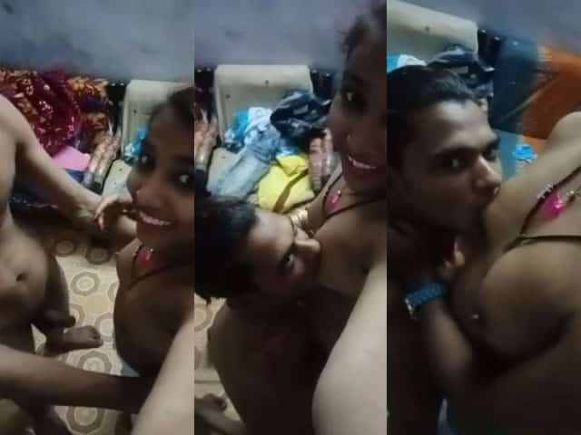 Sexy boobs sucking selfie MMS video